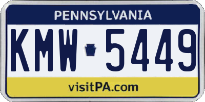 PA license plate KMW5449