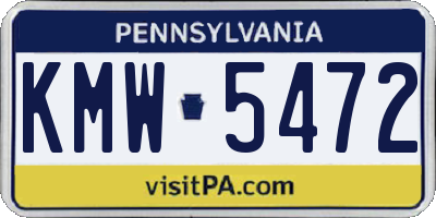 PA license plate KMW5472