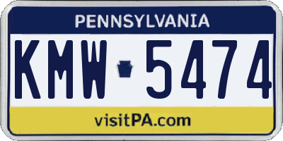 PA license plate KMW5474