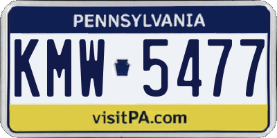 PA license plate KMW5477