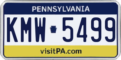 PA license plate KMW5499