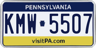PA license plate KMW5507