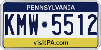 PA license plate KMW5512