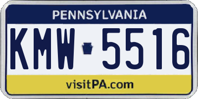 PA license plate KMW5516