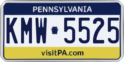 PA license plate KMW5525