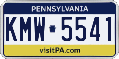 PA license plate KMW5541