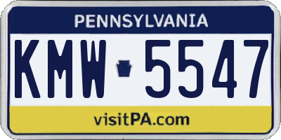 PA license plate KMW5547