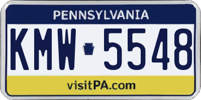 PA license plate KMW5548