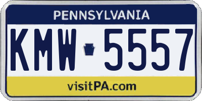 PA license plate KMW5557