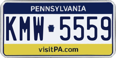 PA license plate KMW5559