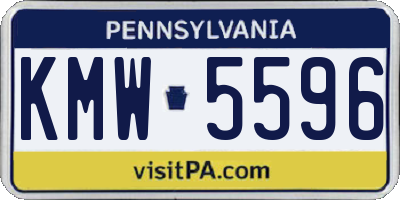 PA license plate KMW5596