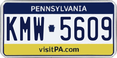 PA license plate KMW5609