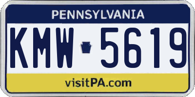 PA license plate KMW5619
