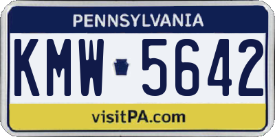 PA license plate KMW5642