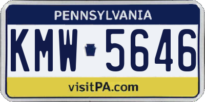 PA license plate KMW5646