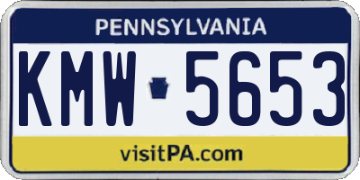 PA license plate KMW5653