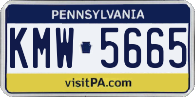 PA license plate KMW5665