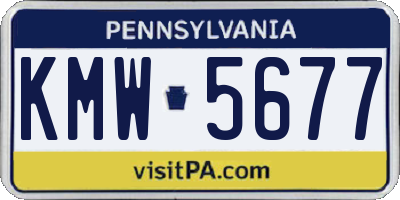 PA license plate KMW5677