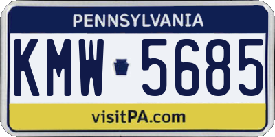 PA license plate KMW5685