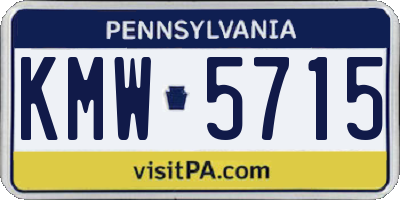 PA license plate KMW5715