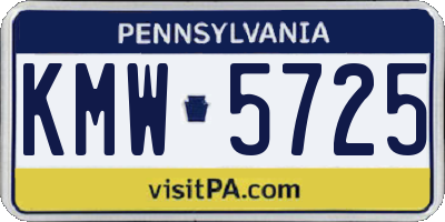 PA license plate KMW5725