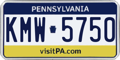 PA license plate KMW5750