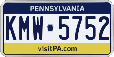 PA license plate KMW5752