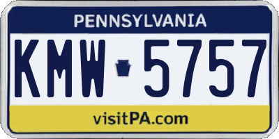 PA license plate KMW5757