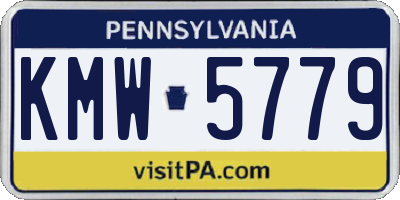 PA license plate KMW5779
