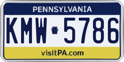 PA license plate KMW5786