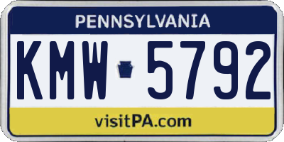 PA license plate KMW5792