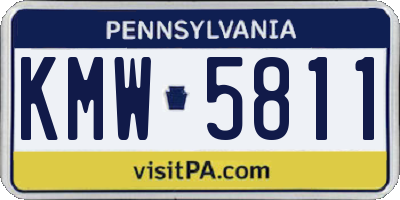 PA license plate KMW5811