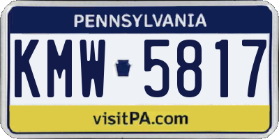 PA license plate KMW5817