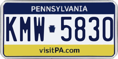 PA license plate KMW5830