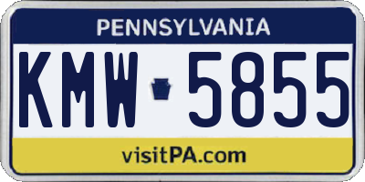 PA license plate KMW5855