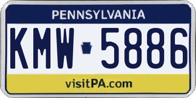 PA license plate KMW5886