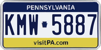 PA license plate KMW5887