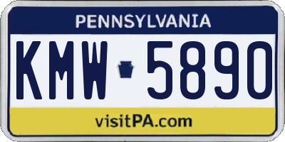 PA license plate KMW5890