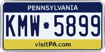 PA license plate KMW5899