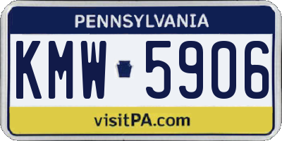 PA license plate KMW5906