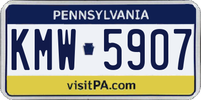 PA license plate KMW5907