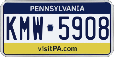 PA license plate KMW5908
