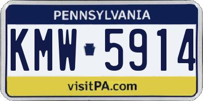 PA license plate KMW5914