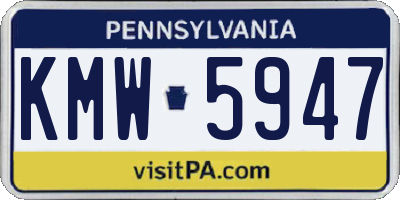 PA license plate KMW5947
