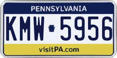 PA license plate KMW5956