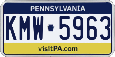 PA license plate KMW5963