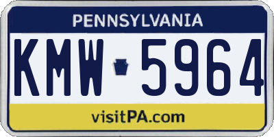 PA license plate KMW5964