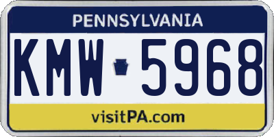 PA license plate KMW5968