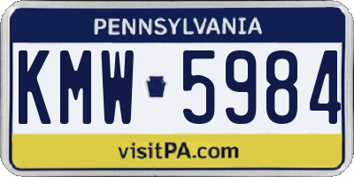 PA license plate KMW5984