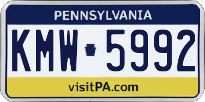 PA license plate KMW5992